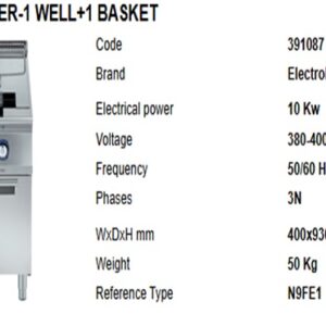 391087-15LT EL.FRYER-1 WELL+1 BASKET