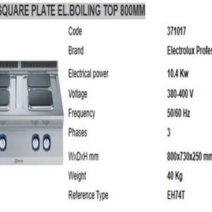 371017-4-HOT SQUARE PLATE EL.BOILING TOP 800MM