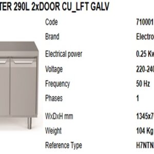 710001-REFR.COUNTER 440L 3xDOOR CU_LFT GALV,Model: EH3HBAAA