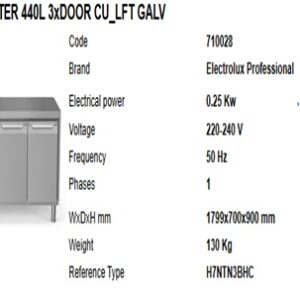 710028-REFR.COUNTER 440L 3xDOOR CU_LFT GALV